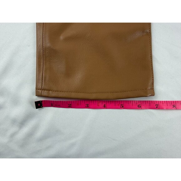 NWT Veronica Beard Carly Kick Flare Pants Vegan Leather in Camel Size 25 $348 - Picture 12 of 12